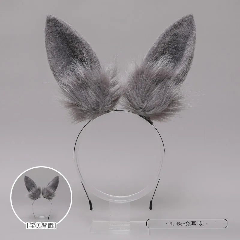 Set Orejas y Cola de Conejo de Peluche – Accesorio Therian para Cosplay