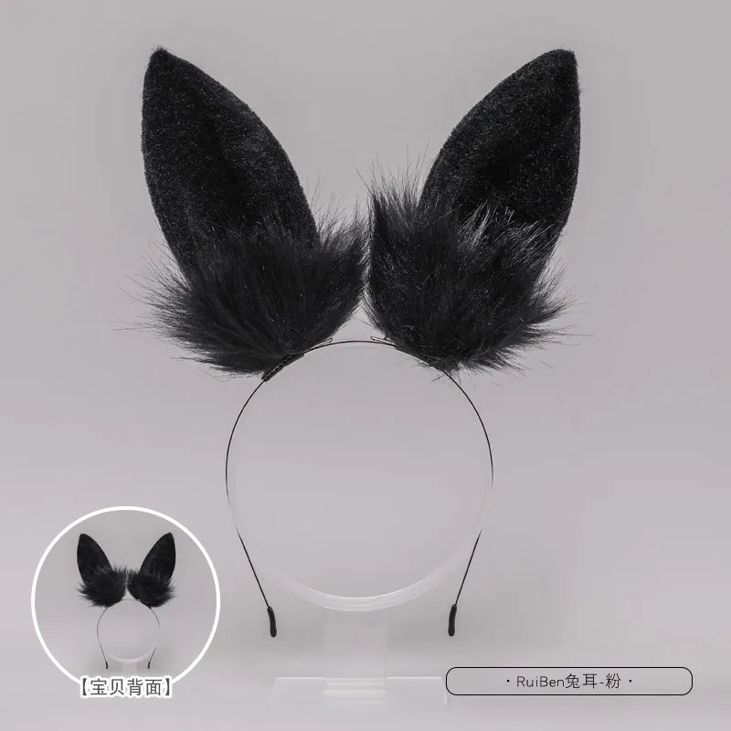 Set Orejas y Cola de Conejo de Peluche – Accesorio Therian para Cosplay