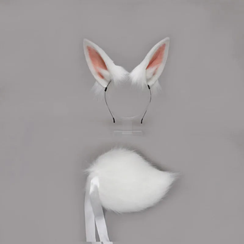 Set Orejas y Cola de Conejo de Peluche – Accesorio Therian para Cosplay