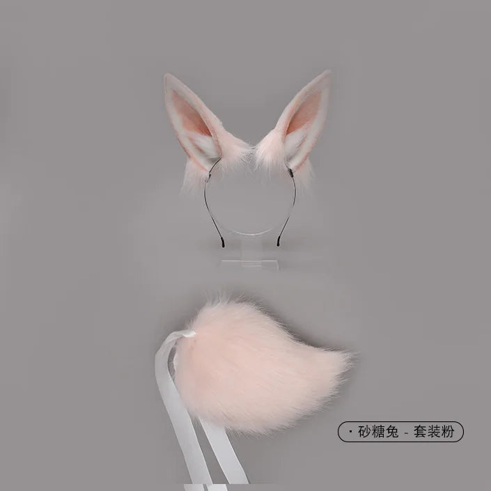 Set Orejas y Cola de Conejo de Peluche – Accesorio Therian para Cosplay