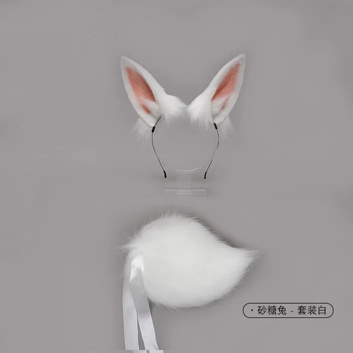 Set Orejas y Cola de Conejo de Peluche – Accesorio Therian para Cosplay