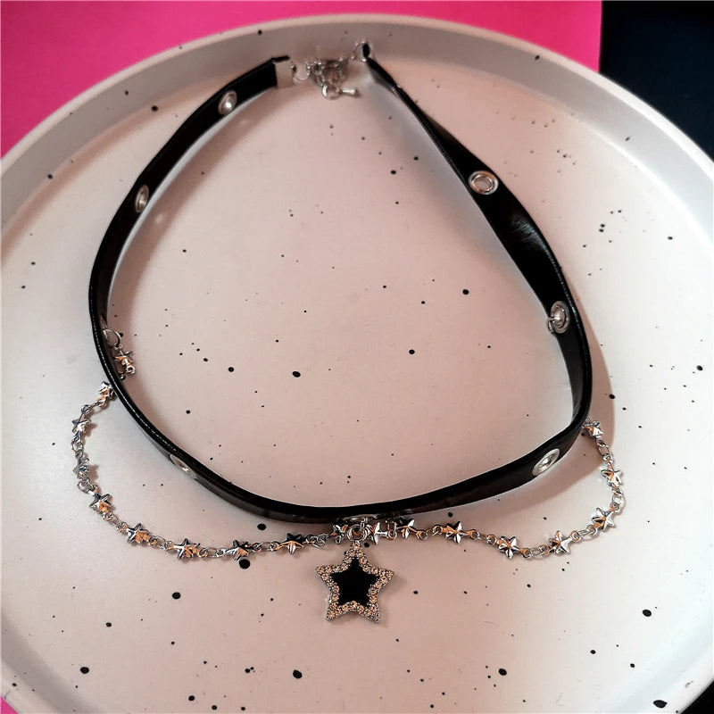 Choker de Leopardo con Hueso de Peluche – Collar Kawaii Therian Estilo Y2K