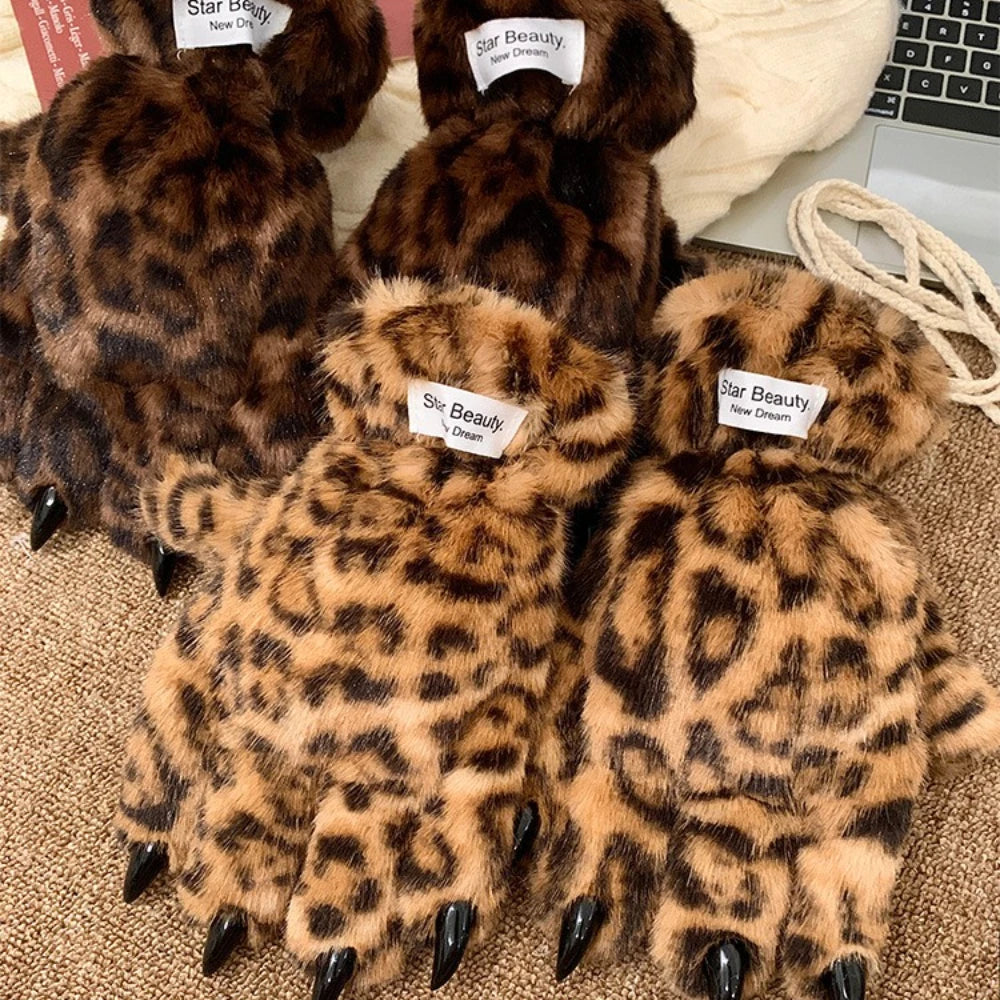 Guantes Pata de Leopardo 3D – Guantes Therian de Invierno Suaves y Cálidos