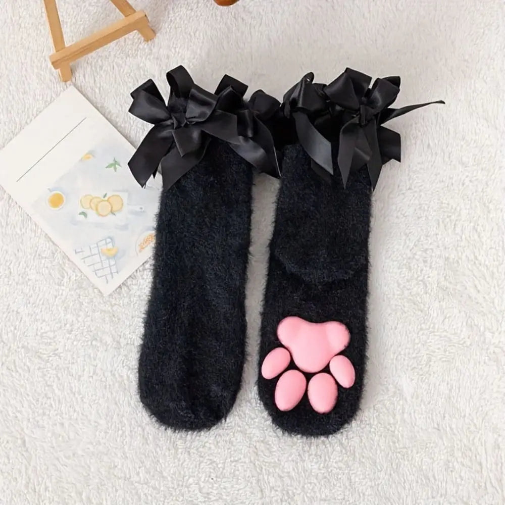 Calcetines Pata de Gato 3D de Peluche – Suaves y Térmicos para Therian (Estilo Kawaii)
