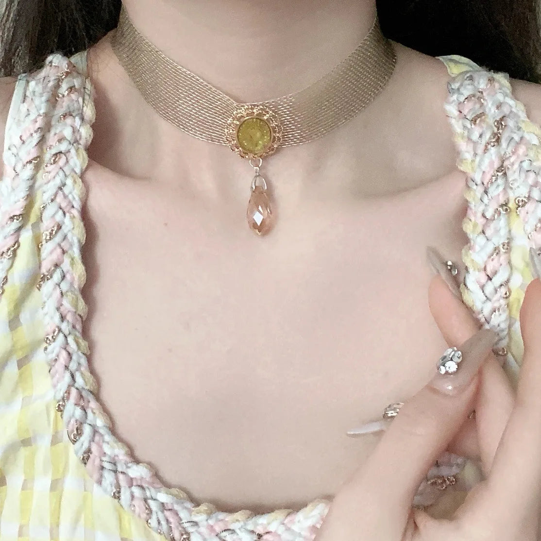 Choker de Leopardo con Hueso de Peluche – Collar Kawaii Y2K para Therian