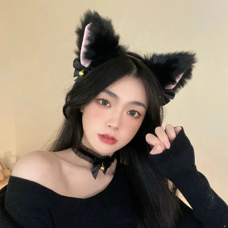 Orejas de Zorro y Gato de Peluche – Diadema Therian para Cosplay