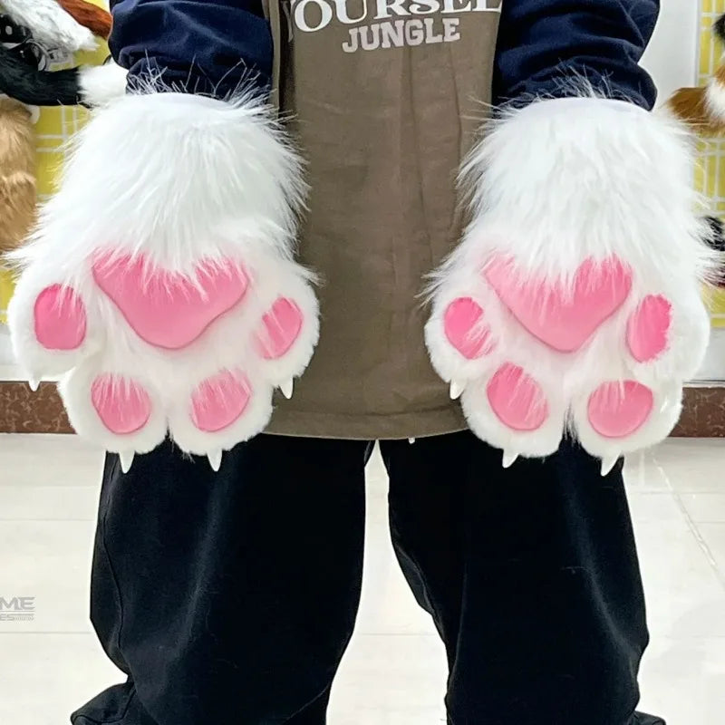Guantes Pata de Gato 3D con Sonido – Mitones Therian Kawaii de Invierno