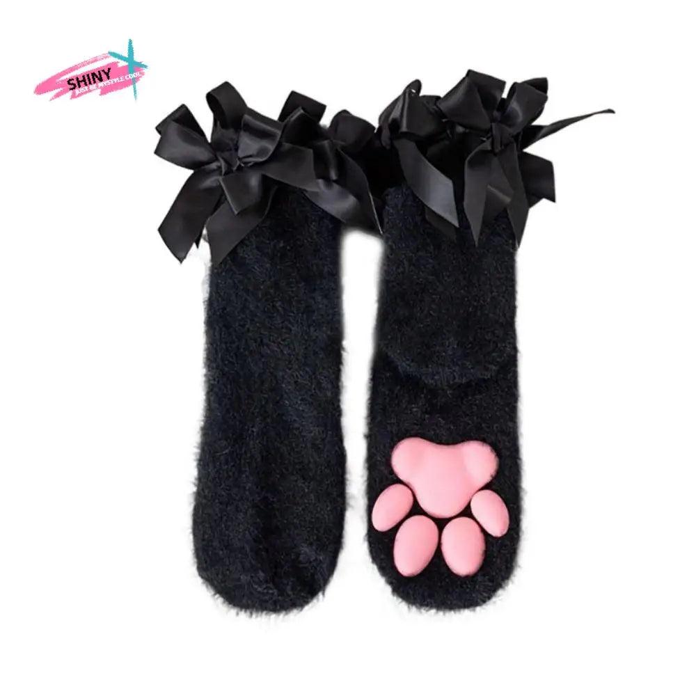 Calcetines Pata de Gato 3D de Peluche – Suaves y Térmicos para Therian (Estilo Kawaii)