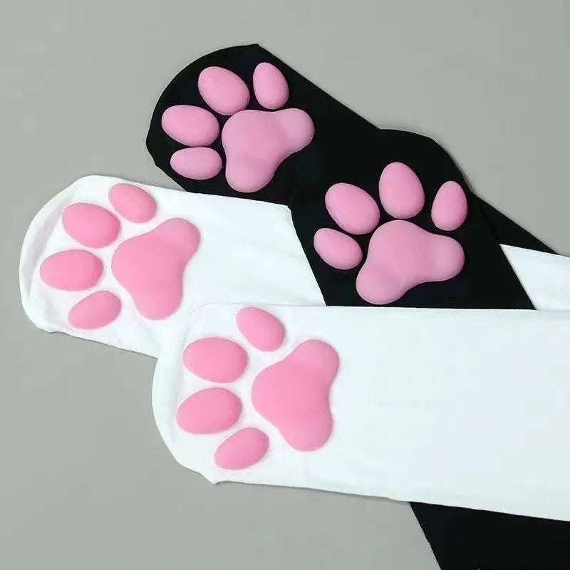 Medias Altas Pata de Gato 3D Rosa – Accesorio Therian y Cosplay Kawaii