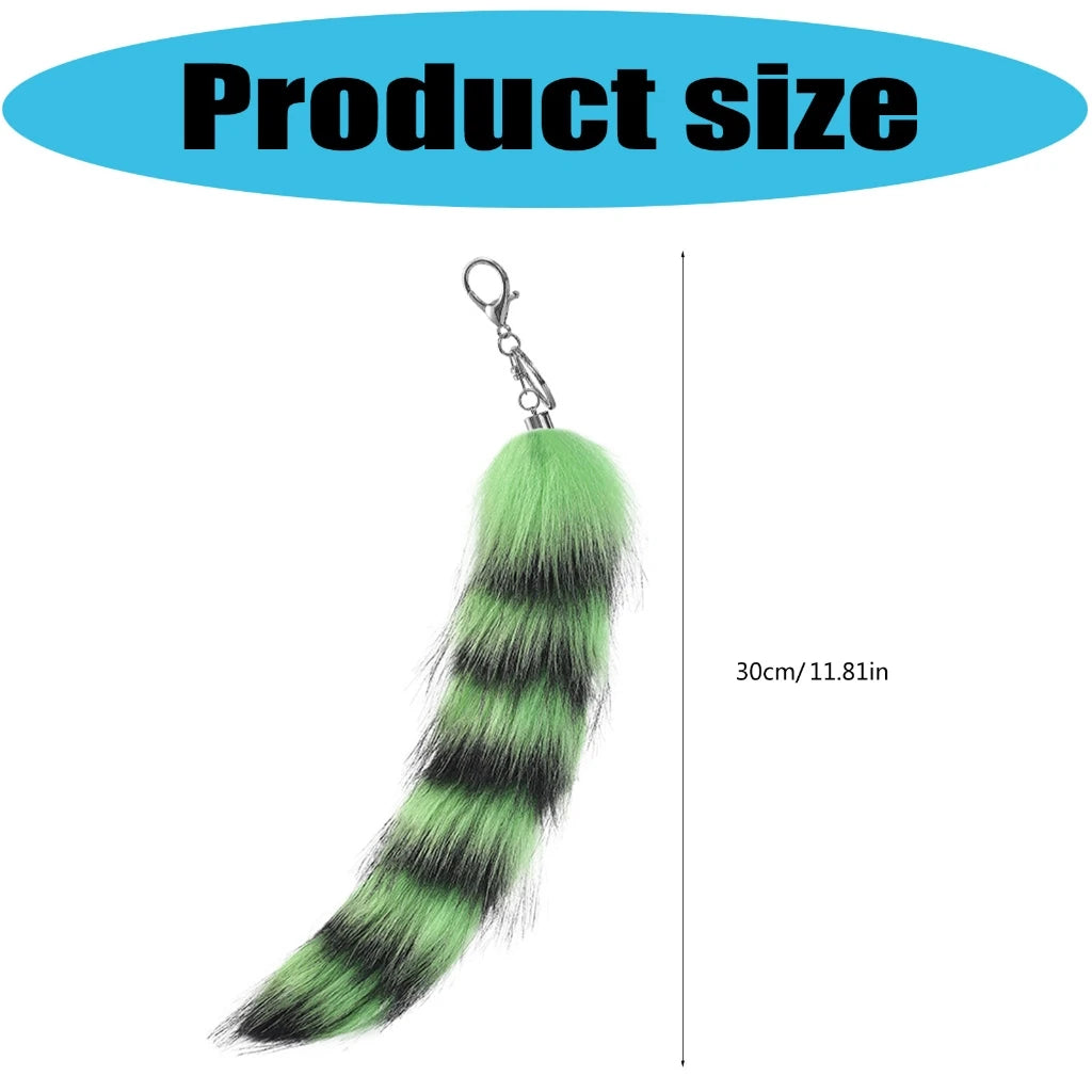 Llavero Cola de Lobo de Pelo – Accesorio Therian Realista