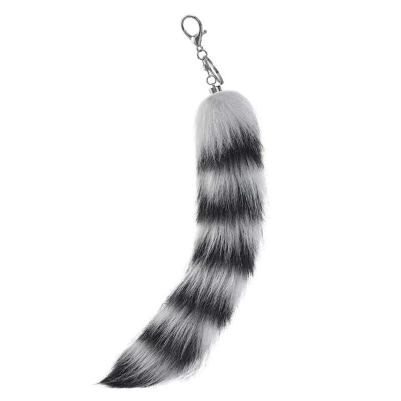 Llavero Cola de Lobo de Pelo – Accesorio Therian Realista