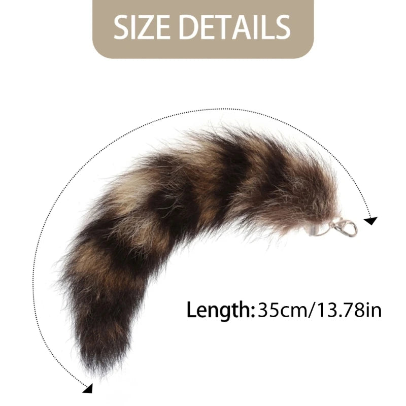 Llavero Cola de Lobo de Pelo – Accesorio Therian Realista