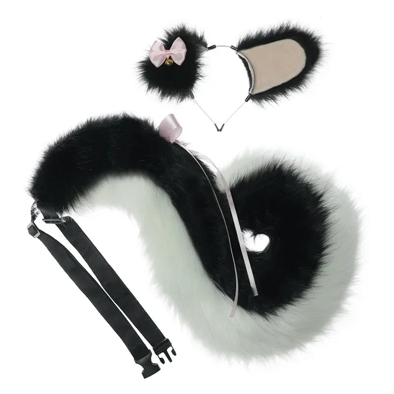 Set Orejas y Cola de Lobo / Perro – Accesorio Therian de Peluche