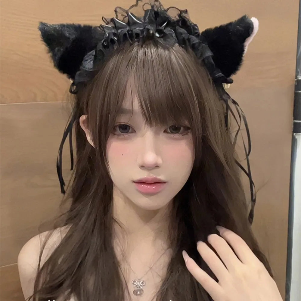 Orejas de Zorro y Gato de Pelo Largo – Diadema Therian de Peluche