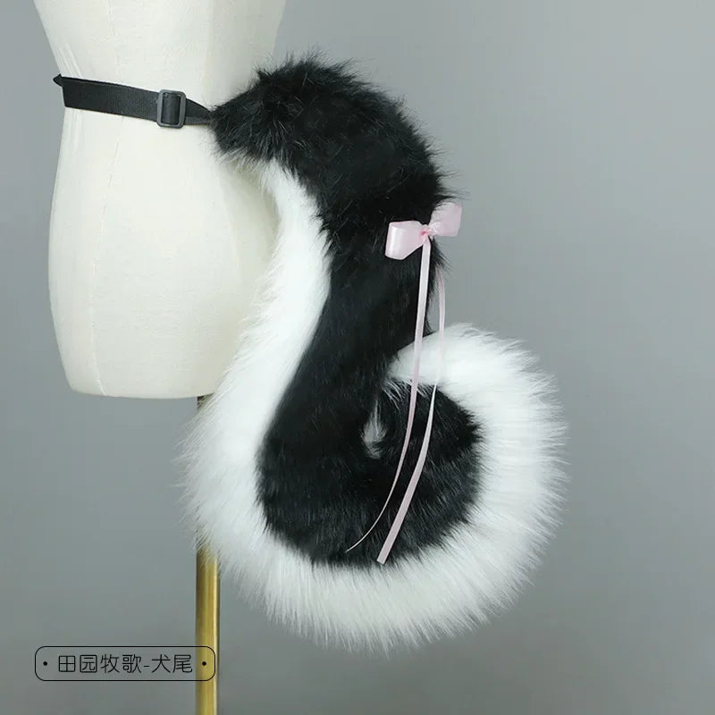 Set Orejas y Cola de Lobo / Perro – Accesorio Therian de Peluche